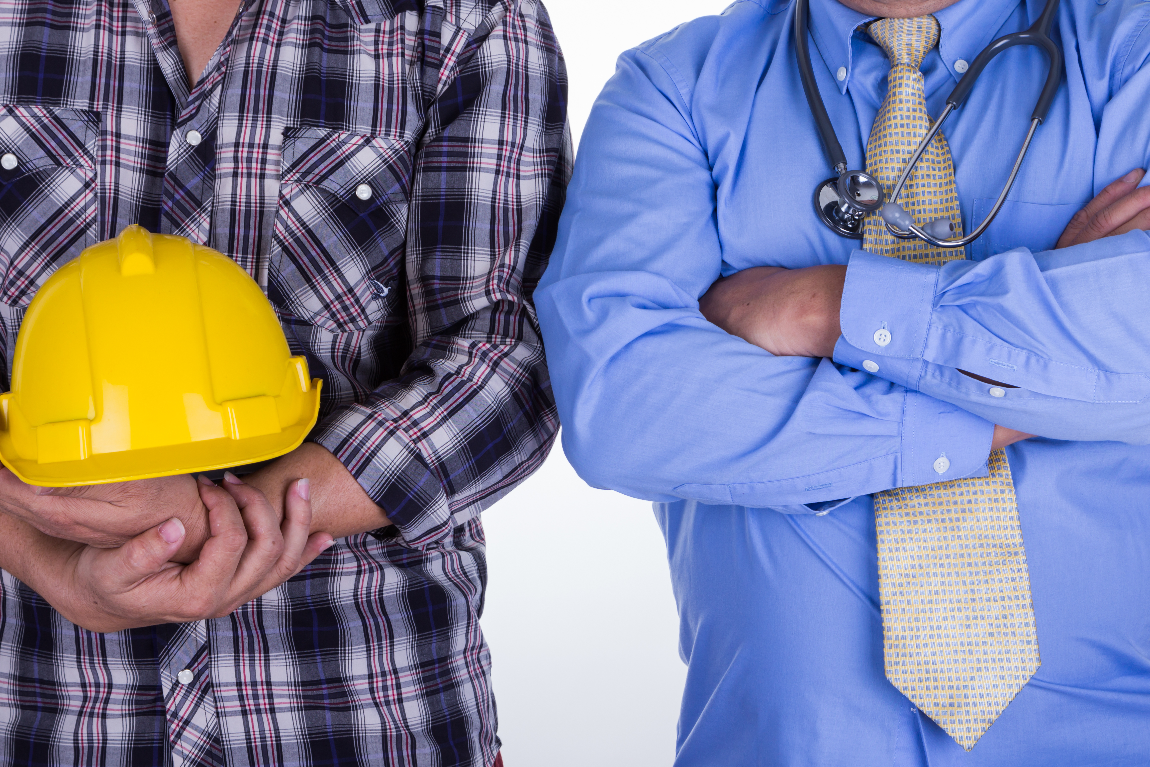 construction worker and doctor